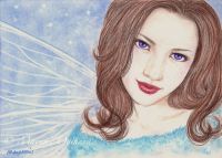 Winter Fairy with Violet Eyes